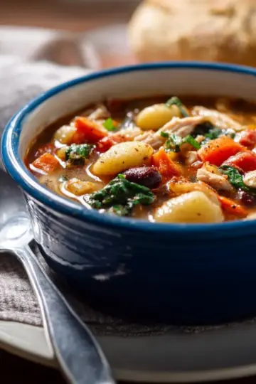 Hearty Italian Chicken and Autumn Veggie Soup with Gnocchi