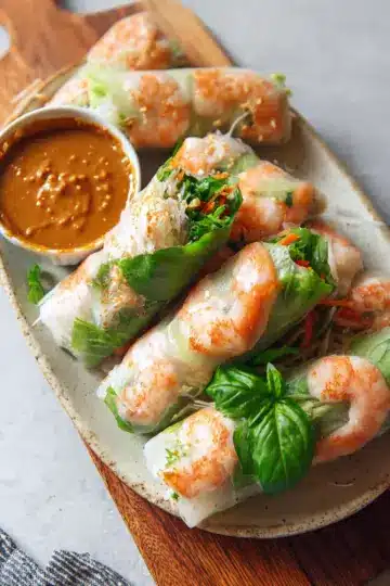 Shrimp Spring Rolls with Peanut Sauce