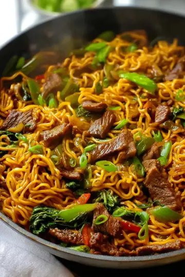 Sticky Beef & Noodles {One Pan}