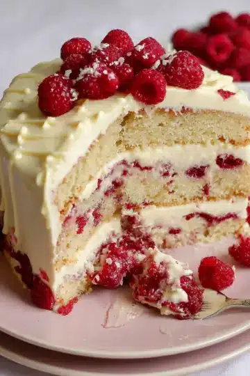 White Chocolate Raspberry Cake