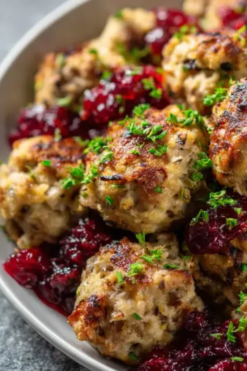 Turkey and Stuffing Meatballs
