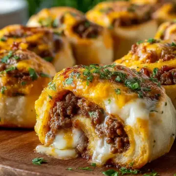 Garlic Butter Cheeseburger Rollups