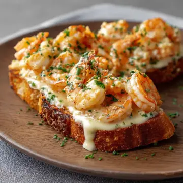 Creamy Garlic Shrimp Toast