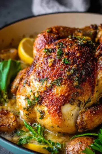 Creamy Lemon and Herb Pot Roasted Chicken