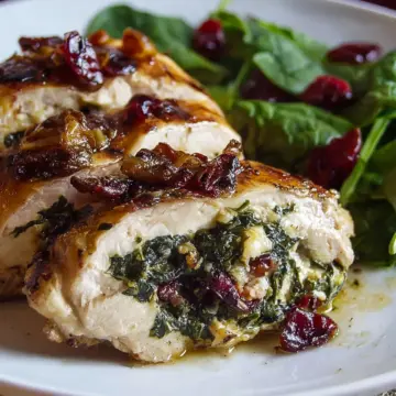 Spinach and Cranberry Stuffed Chicken