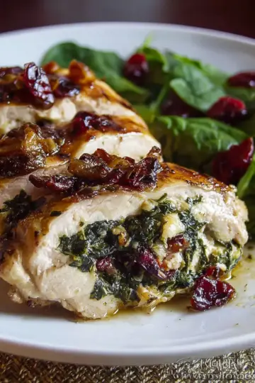 Spinach and Cranberry Stuffed Chicken