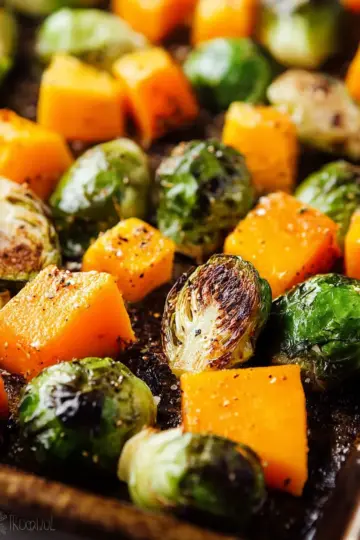 Roasted Brussels Sprouts and Butternut Squash