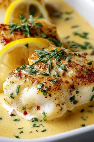 Tasty Baked Cod In Coconut Lemon Cream Sauce Recipe