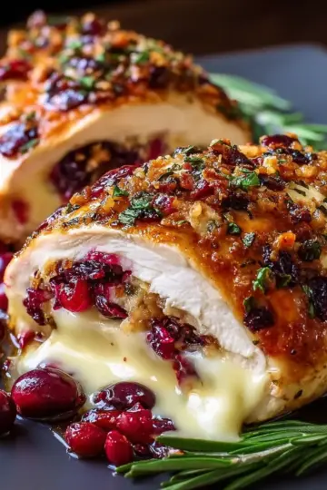 Cranberry Brie Stuffed Chicken