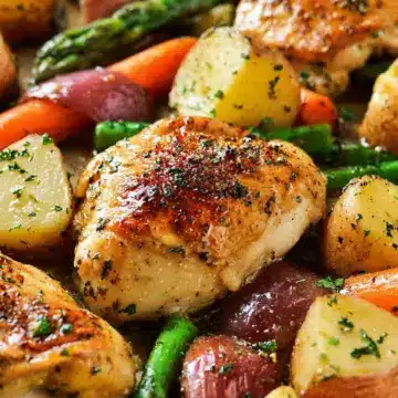 One Pan Honey Garlic Chicken and Veggies