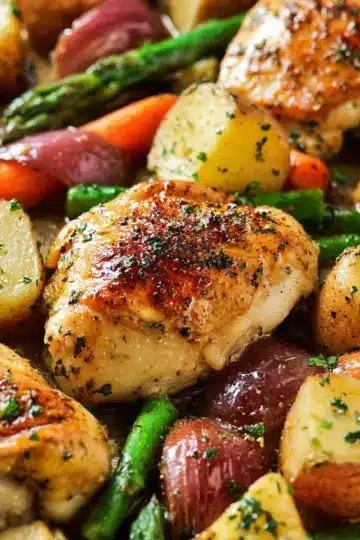 One Pan Honey Garlic Chicken and Veggies