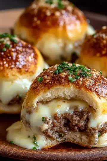Garlic Parmesan Cheeseburger Bombs recipe