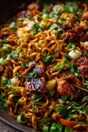 Sticky Garlic Chicken Noodles