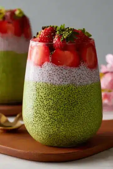 Strawberry Matcha Chia Pudding