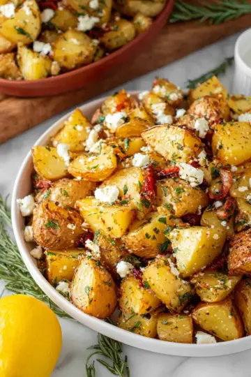Greek Roasted Potatoes with Feta