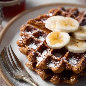 Flourless Banana Oat Waffles