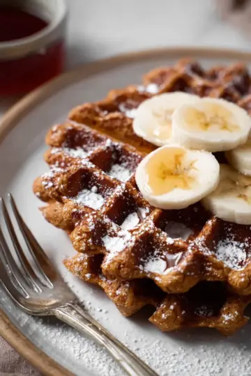 Flourless Banana Oat Waffles