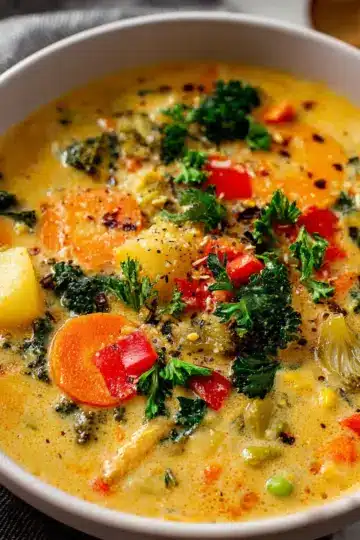One Pot Creamy Vegetable Soup