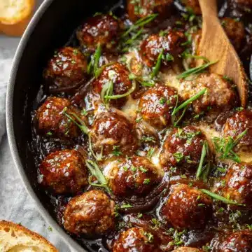 French Onion Meatballs (One Skillet Recipe)