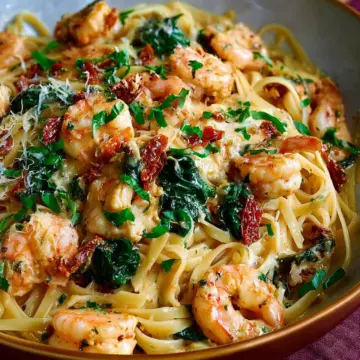 Tuscan Shrimp Pasta with Sundried Tomatoes