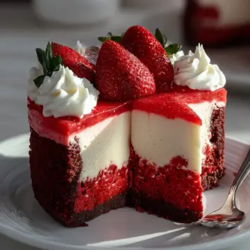 Fall in Love with This Irresistible Red Velvet Strawberry Cheesecake