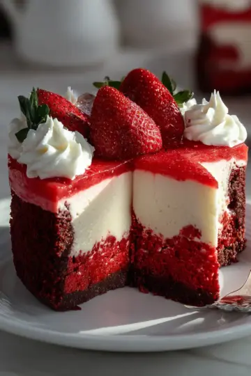 Fall in Love with This Irresistible Red Velvet Strawberry Cheesecake