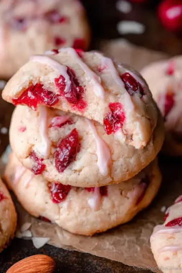 Cherry Almond Shortbread Cookies
