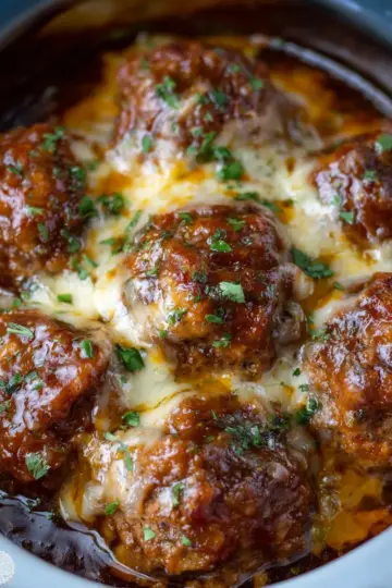 Crock Pot French Onion Meatballs