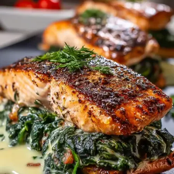 Blackened Spinach Stuffed Salmon