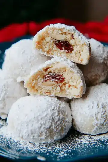 Filled Almond Snowball Cookies