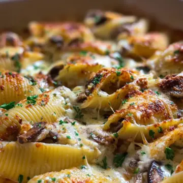 Creamy Garlic Mushroom Stuffed Shells