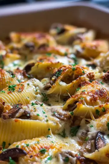 Creamy Garlic Mushroom Stuffed Shells