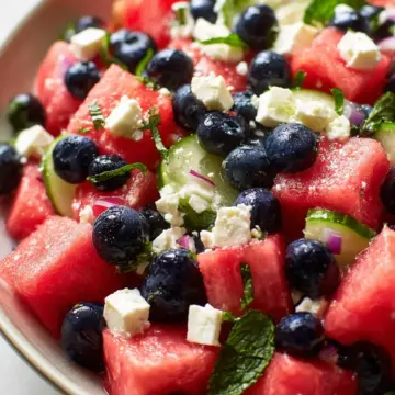 Watermelon Blueberry Feta Salad