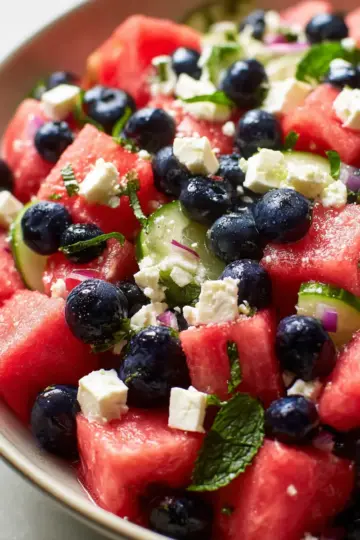 Watermelon Blueberry Feta Salad