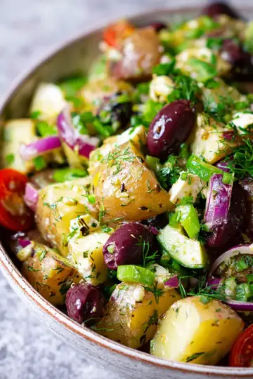 Greek Potato Salad (No Mayo!)