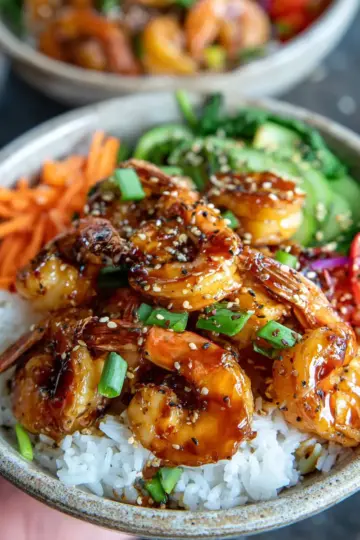 Honey Garlic Shrimp Bowls