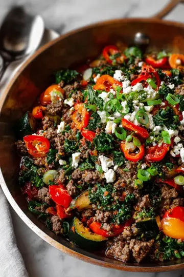 Mediterranean Ground Beef Stir Fry