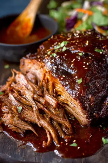 Caramelized Pulled Beef Brisket in a Rich Spicy Sauce