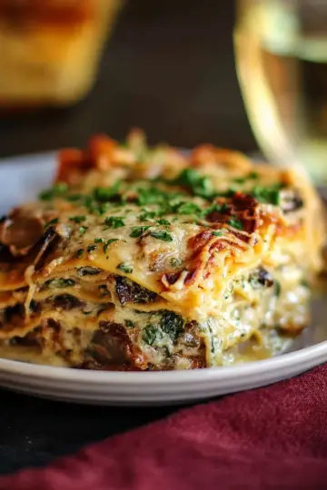 Mushroom Spinach Lasagna