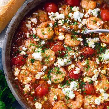 Greek Shrimp with Tomatoes and Feta (Garides Saganaki)