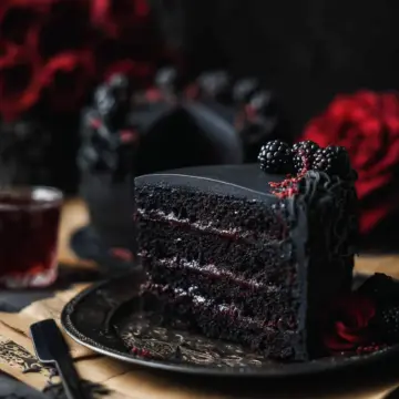 Spooky Black Velvet Halloween Cake