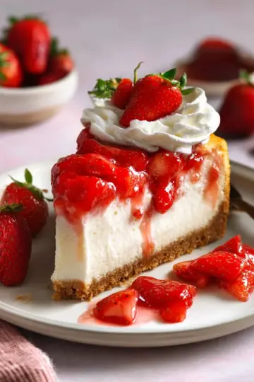 Strawberries and Cream Cheesecake