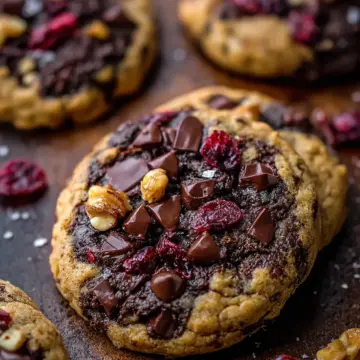 Dark Chocolate Cranberry Walnut Cookies