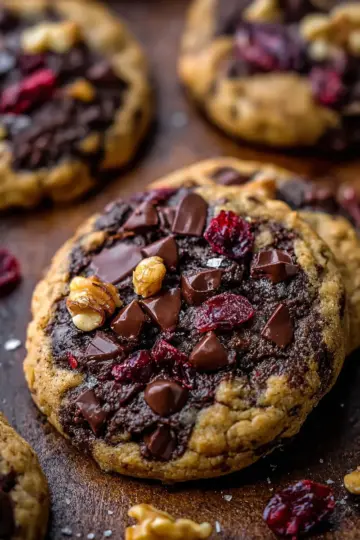 Dark Chocolate Cranberry Walnut Cookies