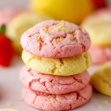 Cake Mix Strawberry Lemonade Cookies