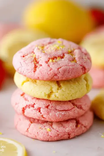 Cake Mix Strawberry Lemonade Cookies