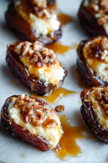 Mascarpone Stuffed Dates with Maple Drizzle