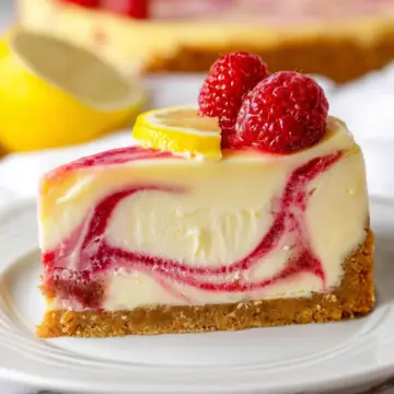 Lemon Raspberry Swirl Cheesecake