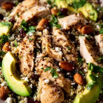 Quinoa Salad with Chicken, Almonds, and Avocado