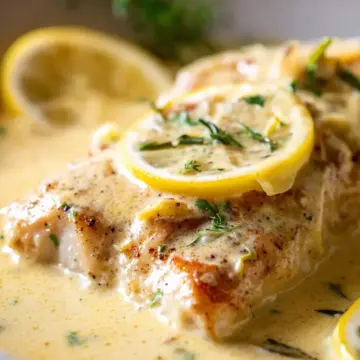 Baked Fish with Lemon Cream Sauce